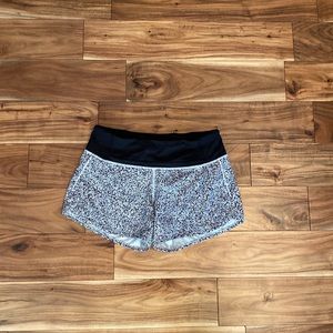 Speed up low rise 4 inch track shorts black and white size 4